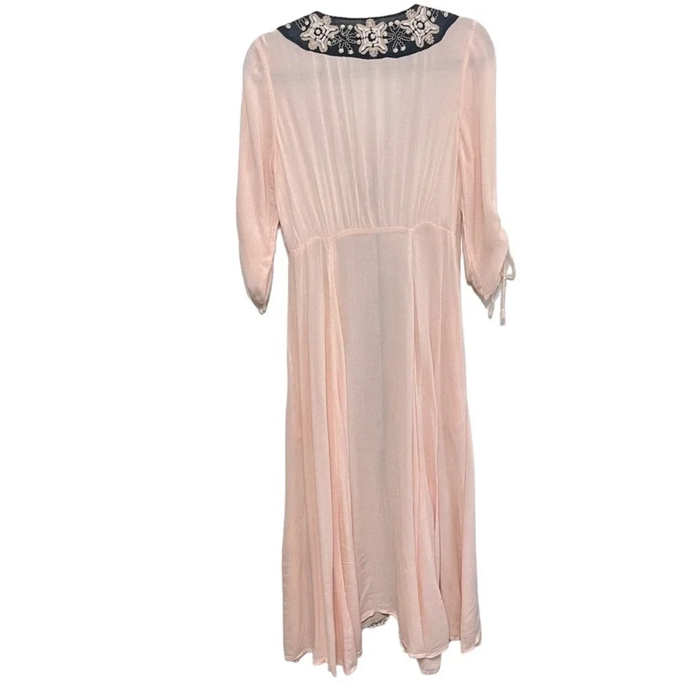 Free People Journey to the Horizon Maxi‎ Dress 4 pink boho hippie embroidery